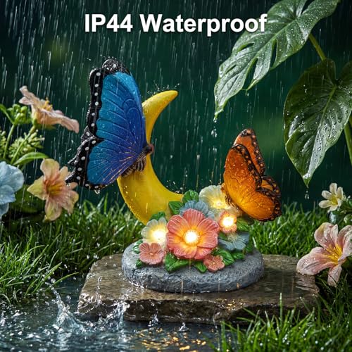 Solar Garden Butterfly Statue Decor for Yard Lawn Patio Outdoor (Butterfly)