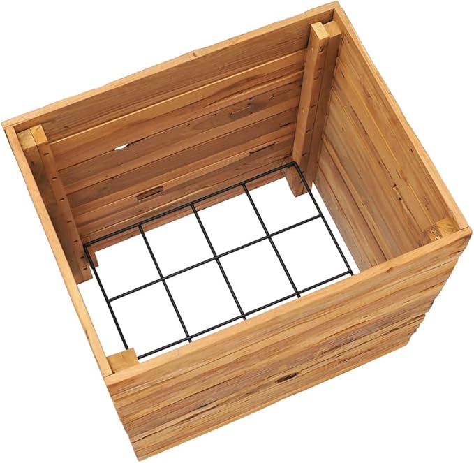 Raised Bed 19.7"x15.7"x21.7" Solid Wood Teak and Steel,Raised Garden Bed,Outdoor Planters for Flower Herb Garden