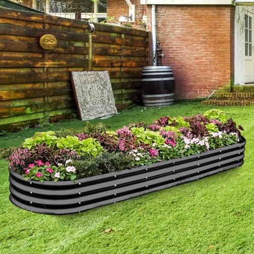 8×2×1ft Galvanized Raised Garden Bed Kit (Gray / 8x2x1ft)