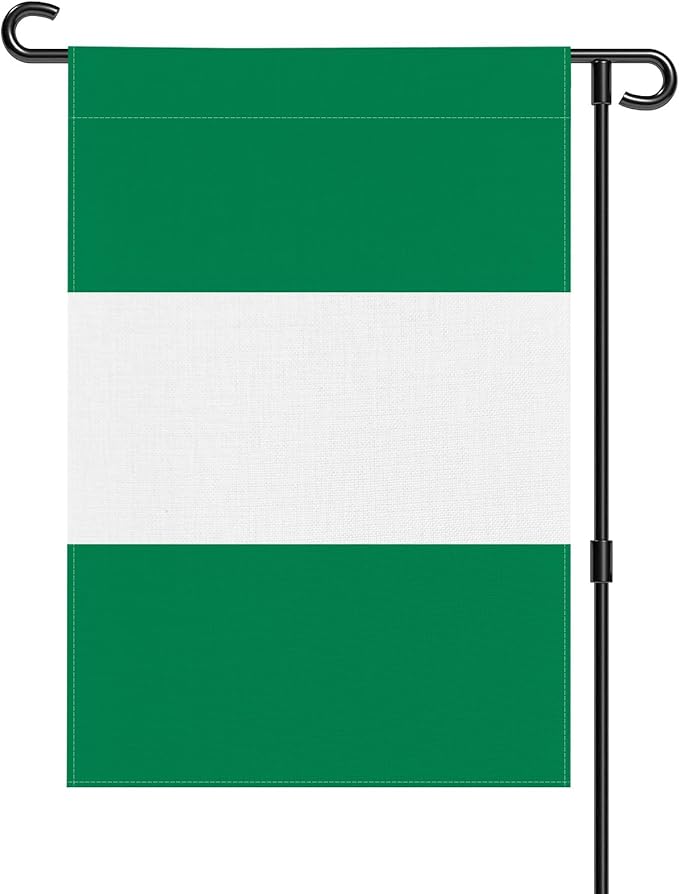 Nigeria Garden Flag 12 x 18 Inch, Nigerian Yard Flag Double Sided Burlap Outdoor Decor for Porch, Lawn, Mailbox, National Celebrations