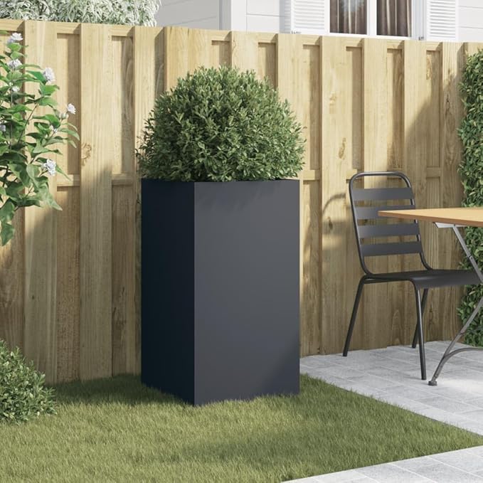 Planter,Multifunctional Raised Bed,Plant Privacy Fence,Balcony Planter Beds,Herb Planters,Greenhouse Planter,for Herbs,Flowers,Outdoor,Vegetables,Anthracite 16.5"x15"x29.5" Cold-Rolled Steel