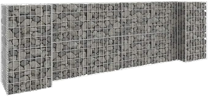 Plant Stands Ground Box Box for VegetablesH-Shaped Gabion Steel Wire 102.4"x15.7"x31.5"for Patio Balcony backyards