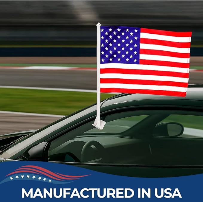 Custom Car Flag by DreamController - Personalized Flag with Your Photo, Text or Logo | Durable, Fade-Resistant, Weatherproof Window Flag for Cars, Parades, Sports & Outdoor Events - 12x17 inch
