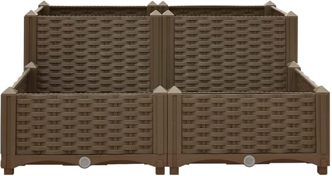 Raised Bed 31.5"x31.5"x15" Polypropylene,Raised Garden Bed,Outdoor Planters for Flower Herb Garden