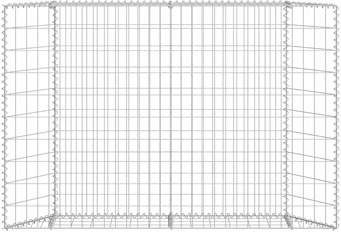 vidaXL Galvanized Steel Gabion Raised Bed - Versatile and Durable Planter for Garden and Patio - Weather- 59.1"x7.9"x39.4" Silver
