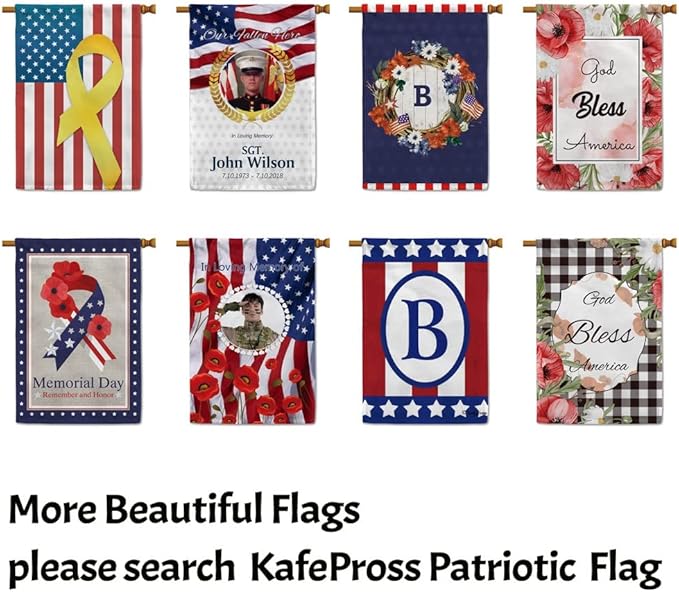 Memorial Day House Flag Ribbon Poppy Stars and Stripes American Patriotic 28 x 40 Inch Vertical Double Sized 4th of July Independence Day Yard Outdoor Decoration