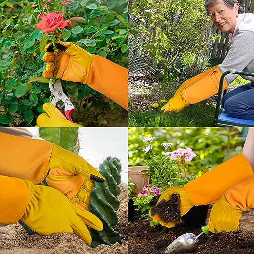 Gardening Gloves for Women Men (Bright Yellow / Large (Pack of 1))