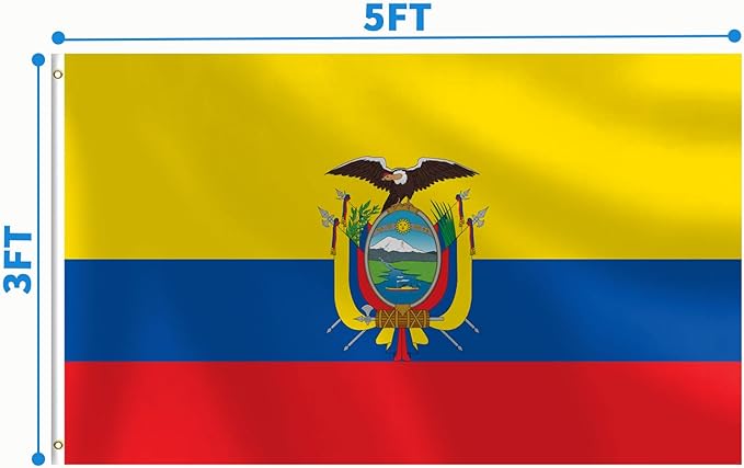 Ecuador Flag 3x5 FT Heavy Duty Ecuadorian Flag Double Stitched Vivid Color Fade Proof Outdoor Decor With Brass Grommets(Ecuador)