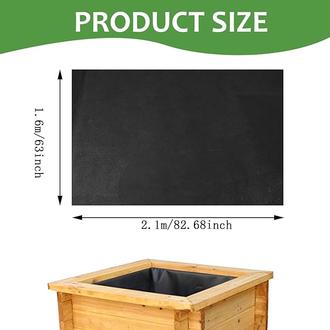 Qivine Raised Garden Bed Liner, Waterproof Raised Flower Bed Planter Liner, 5Ft x 7Ft Rectangle Grow Bags with Breathable and Reusable for Yard, Vegetables, Patios, Decking