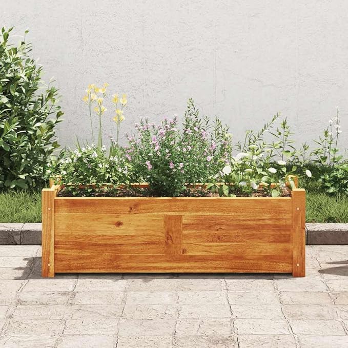 vidaXL Raised Bed Warm Rustic Acacia Wood Large Raised Bed Rectangular