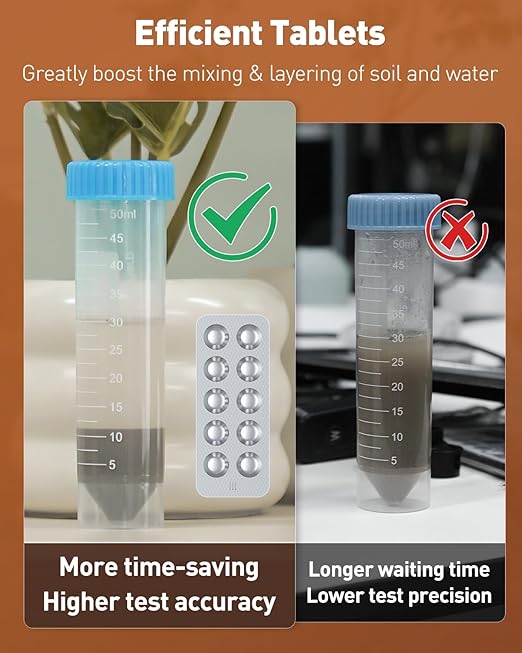 Pawfly 4 in 1 Soil Test Kit for pH, Nitrogen, Phosphorus & Potassium, 40 Tests Soil Testing Kit for Lawn Garden Yard Farm, Accurate Soil pH Test Kit for Vegetable Flower Grass Indoor & Outdoor Plants