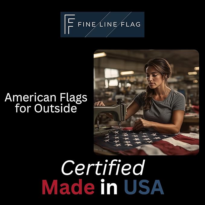 3x5 ft Heavy-Duty American Flag – 100% Made in USA, FMAA Certified – UV-Resistant 210D Outdoor Nylon with Embroidered Stars, Sewn Stripes, Brass Grommets, Reinforced Fly End for High-Wind