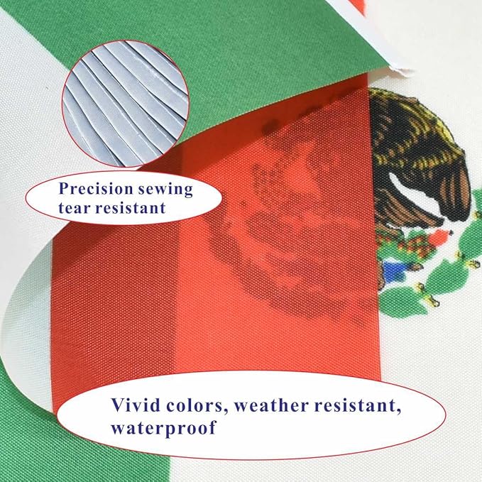 2 Pack Mexico Flag Banner String Small Mini 66 Feet 60 Pcs Mexican Hanging Flags Decoration