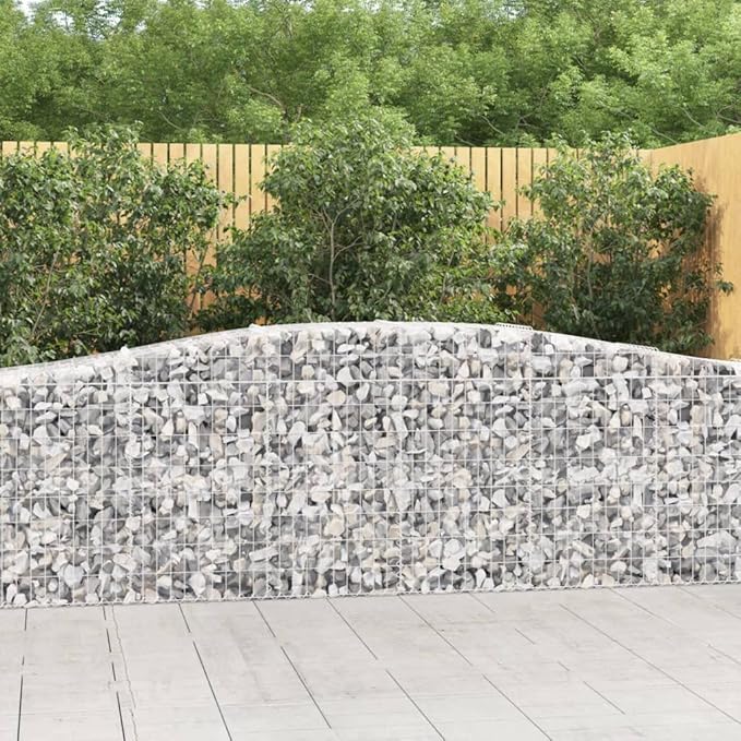 Gabion Basket Silver Galvanized Iron, 157.5 x 19.7 x 31.5 Inch Rectangular Planter for Outdoor Plants, Durable Raised Garden Bed, Sound Insulation