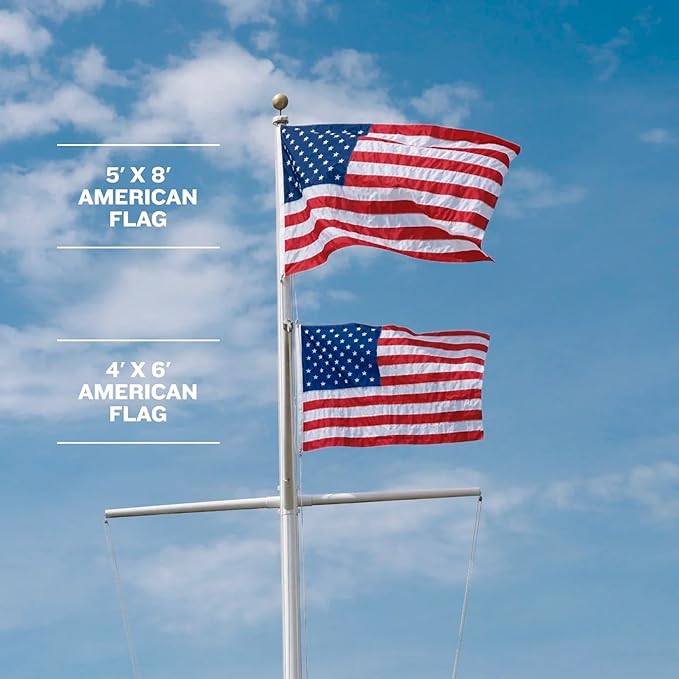 Allegiance Flags Made in USA American Flags For Outside 3x5 Ft | Premium US Flag with American-Sourced 200D Nylon, Embroidered Stars, Hand-Sewn Stripes | Heavy Duty All-Weather & Fade Resistant