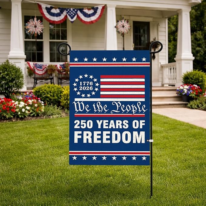 250th Anniversary USA Garden Flag for Outside 1776-2026 Patriotic American Flag Double-Sided Waterproof Yard Flag 12x18 Inch 4th of July Decorations USA 250th Anniversary Merchandise 2