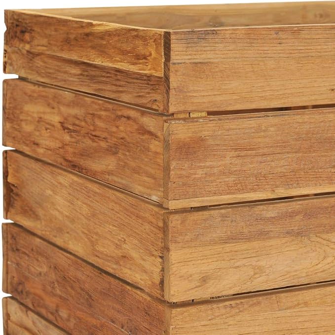 Raised Bed 59.1"x15.7"x28.3" Solid Wood Teak and Steel,Raised Garden Bed,Outdoor Planters for Flower Herb Garden
