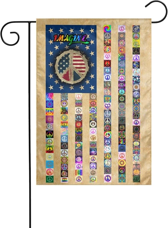 US Peace Flag 12 X 18 inch Double Side Vertical Garden Flag Indoor Outdoor Perfect Decoration