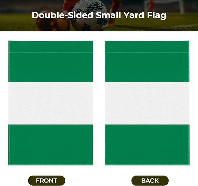 Nigeria Garden Flag 12 x 18 Inch, Nigerian Yard Flag Double Sided Burlap Outdoor Decor for Porch, Lawn, Mailbox, National Celebrations
