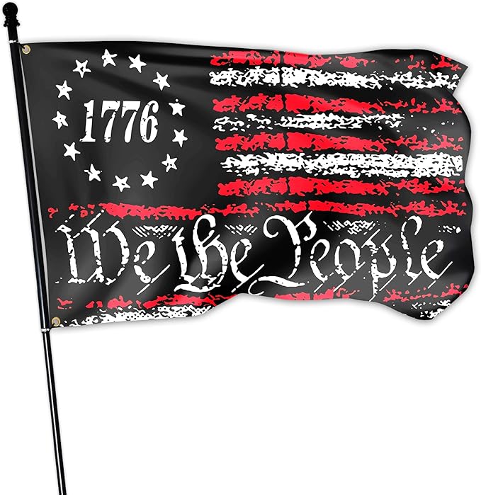 We The People Flag 3x5 Ft Outdoor 1776 American Flag Polyester Double Sided Mirror Printing for Outside House Indoor Yard Patriotic Banner Decor