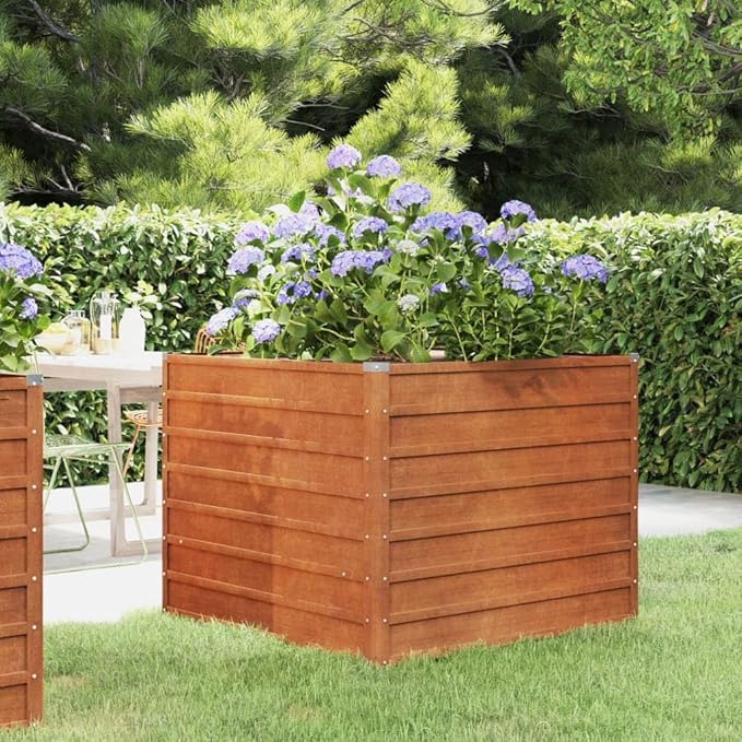 Garden Raised Bed Rusty Corten Steel Large Garden Raised Bed pots for Plants Patio Accessories for Terrace Indoor