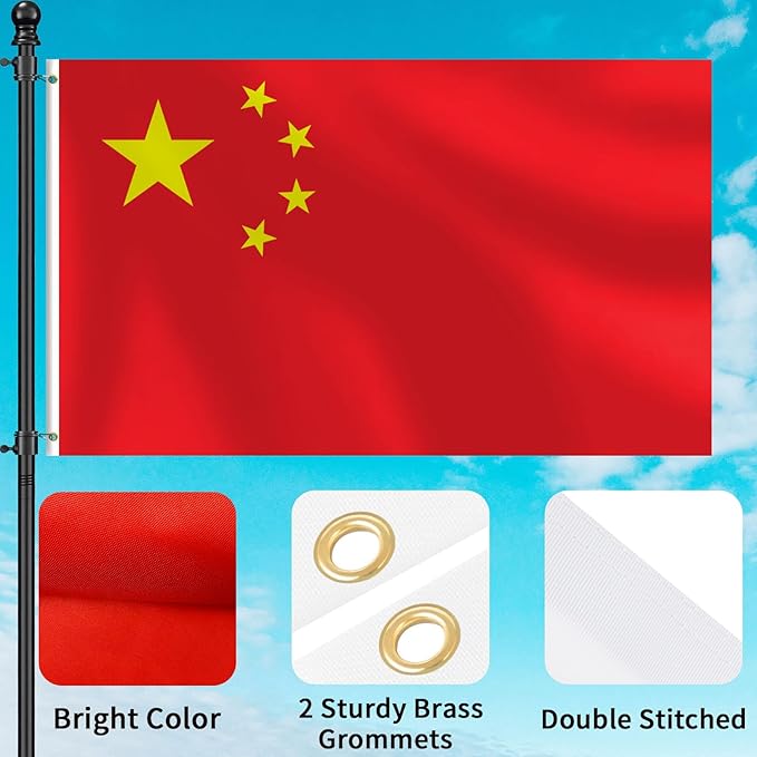 China Flag 3x5 FT Heavy Duty Chinese Flag Double Stitched Vivid Color Fade Proof Outdoor Decor With Brass Grommets(China)