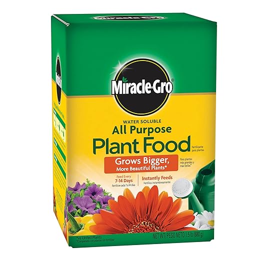 Miracle-Gro Water Soluble All Purpose Plant Food - Fertilizer For All Indoor or Outdoor Plants including Roses, Flowers, Vegetables, Houseplants, Trees, and Shrubs, 1.5 lbs.