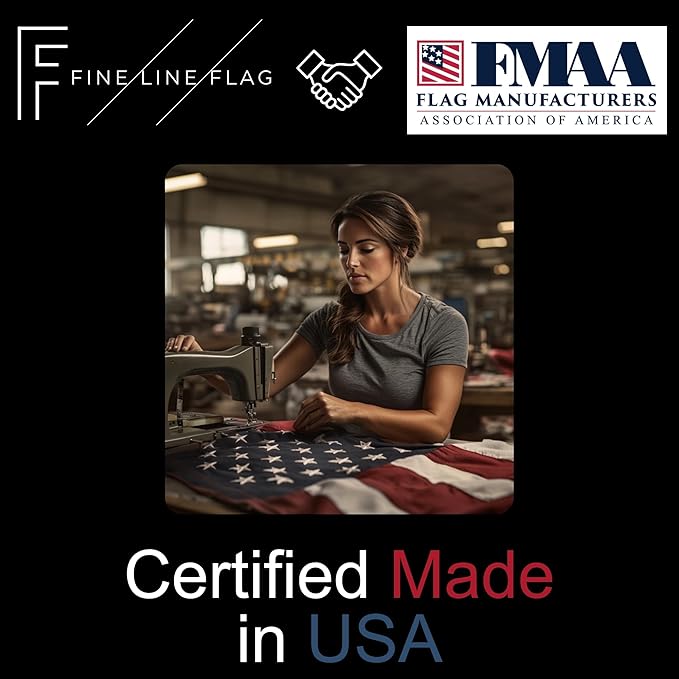 4x6 ft Heavy-Duty American Flag – 100% Made in USA, FMAA Certified – UV-Resistant 210D Outdoor Nylon with Embroidered Stars, Sewn Stripes, Brass Grommets, Reinforced Fly End for 20–25 ft Poles