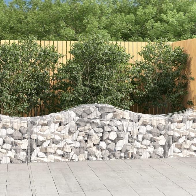 Gabion Basket, Silver Galvanized Iron, Large 78.7x78.7x31.5 Inch, Durable Metal Steel Rectangular Planter for Outdoor Plants, Garden Bed, Landscaping