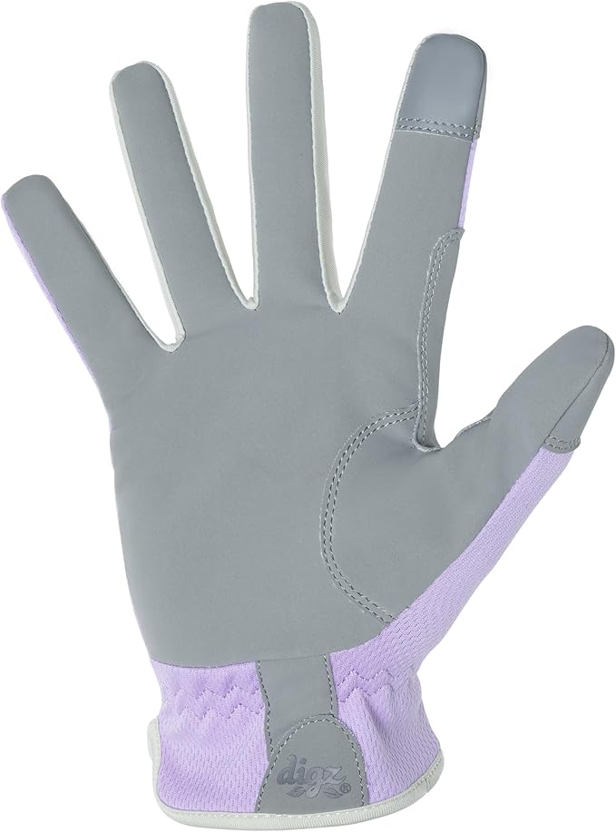 Digz Women's Small Planter Garden Gloves, Lightweight Mesh and Synthetic Leather, Touchscreen, Purple