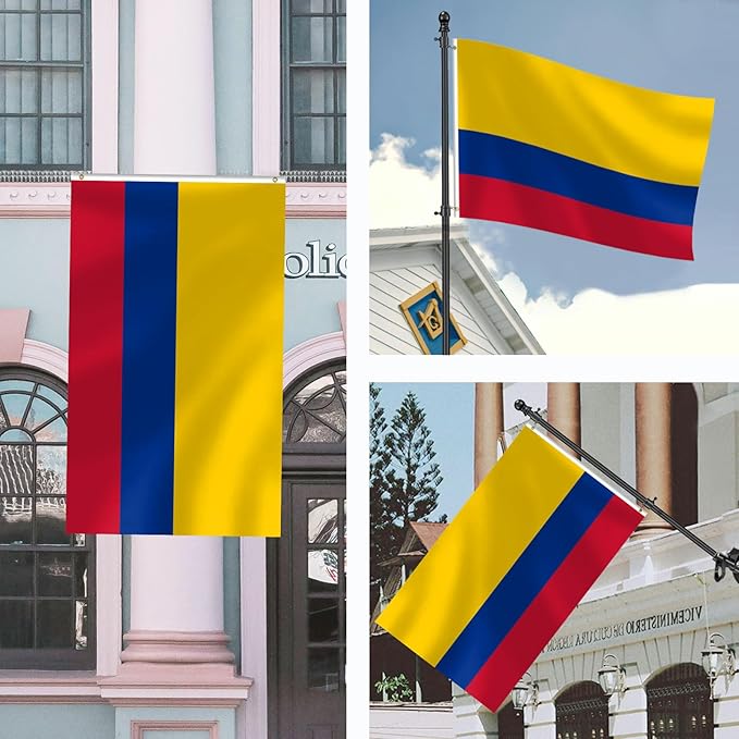 Colombian Flag 3x5 FT Heavy Duty Colombia Flag Double Stitched Vivid Color Fade Proof Outdoor Decor With Brass Grommets(Colombia)