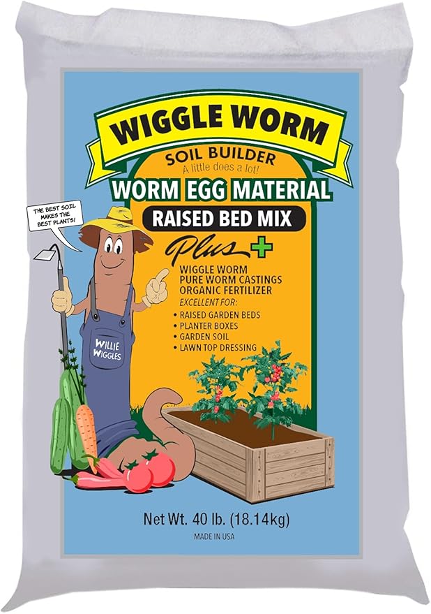 Soil Builder Organic Worm Castings Fertilizer and Coast of Maine Tomato Vegetable Garden Combo Pack, 360 Pounds with Wooden Raised Garden Bed Planter