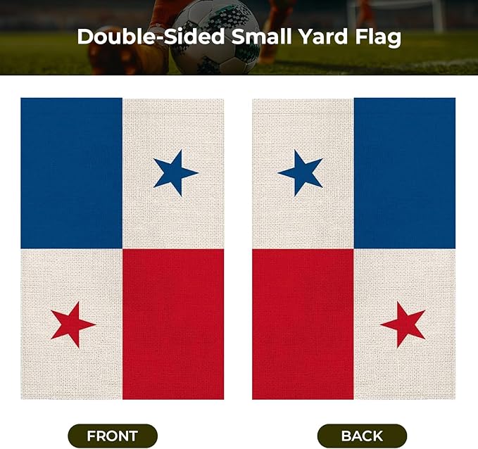 Panama Garden Flag 12 x 18 Inch, Panamanian Yard Flag Double Sided Burlap Outdoor Decor for Porch, Lawn, Mailbox, National Celebrations