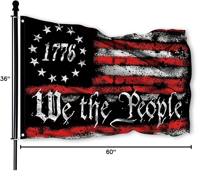 We The People 1776 Flag 3x5 Outdoor Betsy Ross 13 Star American Constitution Flags Indoor Garden Decoration with 2 Grommets
