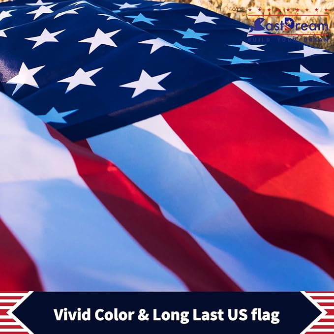 American US Flag 4x6,Vibrant Color & Fade Resistant US Flags for Outside 4x6 ft Flags Double Stitched Long Lasting Polyester with Durable Brass Grommets USA Flag(1 PACK)