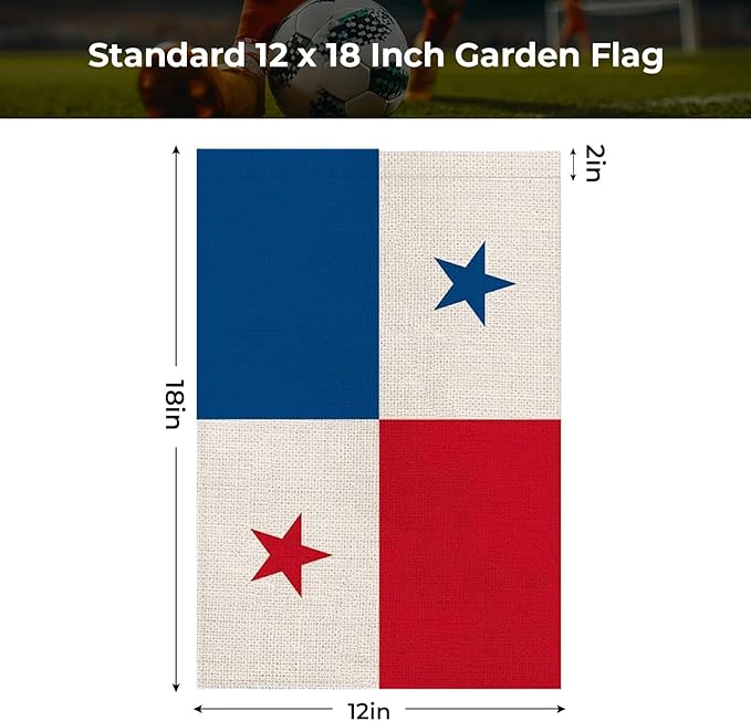 Panama Garden Flag 12 x 18 Inch, Panamanian Yard Flag Double Sided Burlap Outdoor Decor for Porch, Lawn, Mailbox, National Celebrations