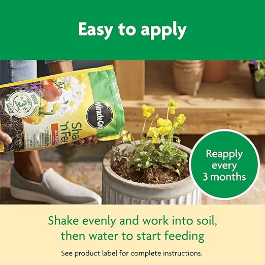 Miracle-Gro Shake 'N Feed All Purpose Plant Food - Outdoor and Indoor Plant Food for In-Ground and Containers, Feeds for up to 3 Months, 8 lbs.