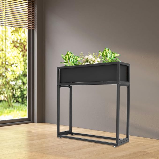 Raised Garden Bed, Standing Metal Growing Bed Planter Box Stand with Legs for Backyard Patio Balcony Outdoors or Indoors (28 * 8 * 28in)