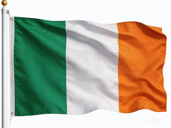 Irish Flag 3x5 Ft Tear-Shield 340D Polyester for Outdoor Large Double Sided Ireland National & Country Flag with Brass Grommets for Wall, Pole Green White Orange