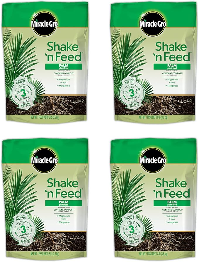 Miracle-Gro Shake 'N Feed Palm Plant Food Refill Bags, Plant Fertilizer, 8 lbs. (4-Pack)