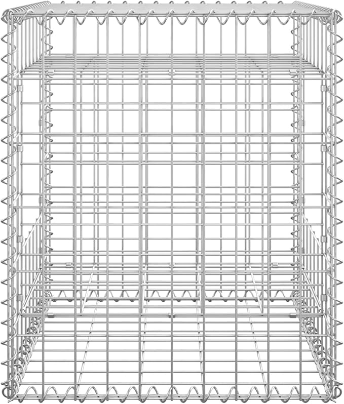 Gabion Basket Post Raised Bed Planter Gabion Wall Gabion Basket Pots Walls Flowers Stand Outdoor Grow Box Gabion Raised Bed 50x50x60 cm Iron