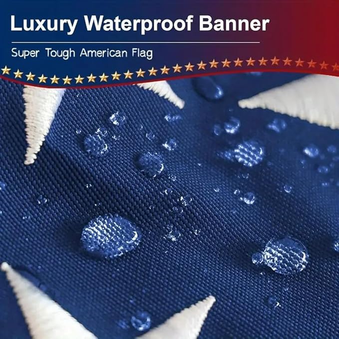 Heavy Duty Spun Polyster American Flag 2x3 FT for Outside,Tearproof Super Tough Series，Fade Resistant All Weather US Flags 2 x 3 Outdoor,Waterproof and High Wind USA Flag-Embroidered Stars, Sewn Stripes, Brass Grommets