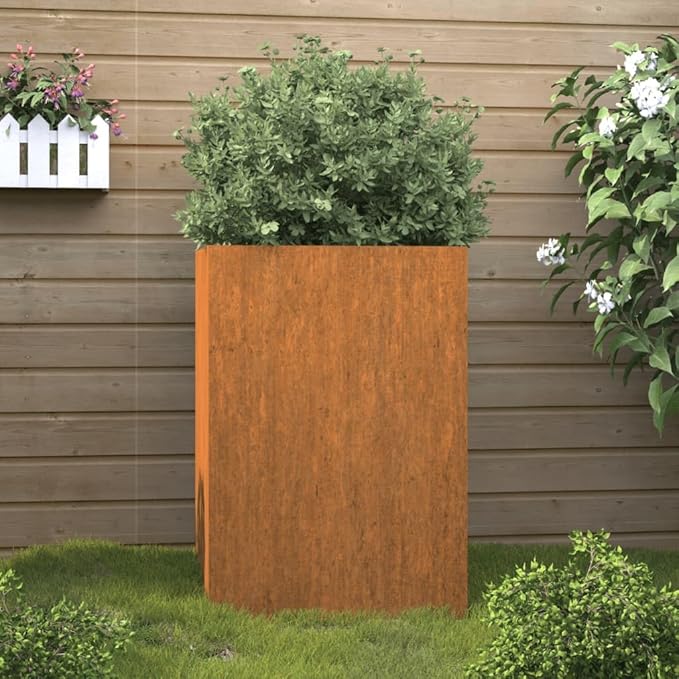 Planter,Multifunctional Raised Bed,Plant Privacy Fence,Balcony Planter Beds,Herb Planters,Greenhouse Planter,for Herbs,Flowers,Outdoor,Vegetables,20.5"x18.9"x29.5" Corten Steel