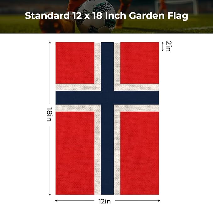 Norway Garden Flag 12 x 18 Inch, Norwegian Yard Flag Double Sided Burlap Outdoor Decor for Porch, Lawn, Mailbox, National Celebrations