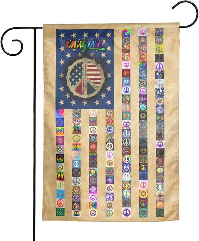 US Peace Flag 12 X 18 inch Double Side Vertical Garden Flag Indoor Outdoor Perfect Decoration