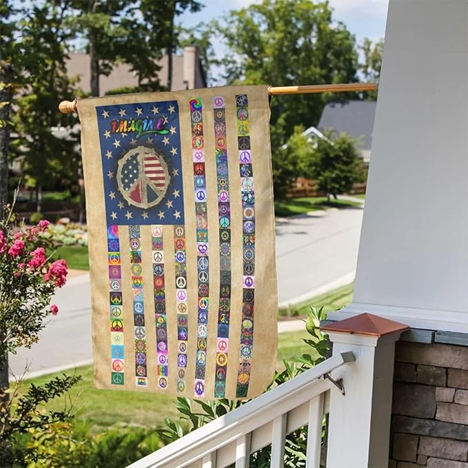 US Peace Flag 12 X 18 inch Double Side Vertical Garden Flag Indoor Outdoor Perfect Decoration
