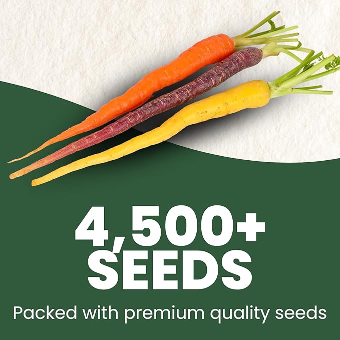 Carrot Rainbow Mix – 4,500 Premium Heirloom Seeds for Planting – Colorful, Sweet Root Blend for Garden & Kitchen for the 2026 Season – 5 Gram Pouch