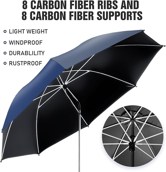 2 Pack Beach Umbrella with 360 Universal Clamp, UPF50+ Umbrella Outdoor Patio Sun Protection for Chairs, Beach &Patio Use (Not Include Chair)