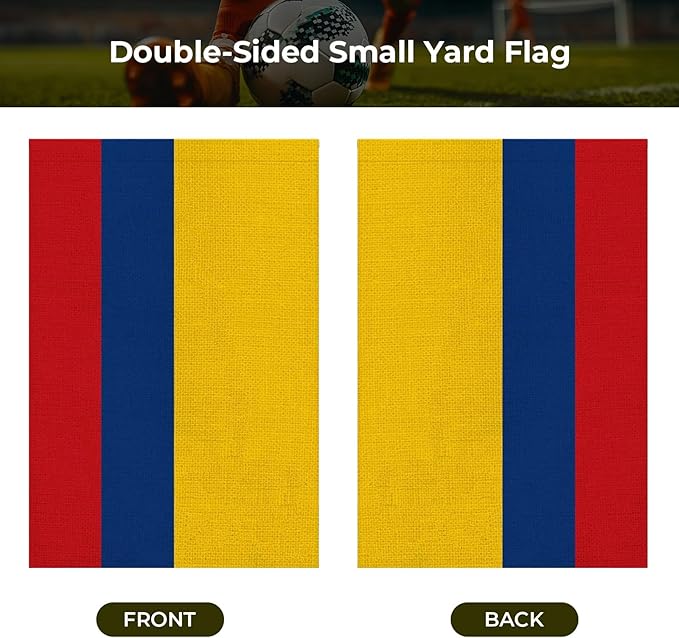 Colombia Garden Flag 12 x 18 Inch, Colombian Yard Flag Double Sided Burlap Outdoor Decor for Porch, Lawn, Mailbox, National Celebrations