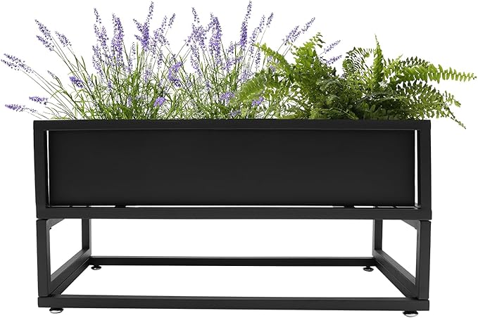 Raised Garden Bed, Standing Metal Growing Bed Planter Box Stand with Legs for Backyard Patio Balcony Outdoors or Indoors (28.74 * 12.2 * 14in)